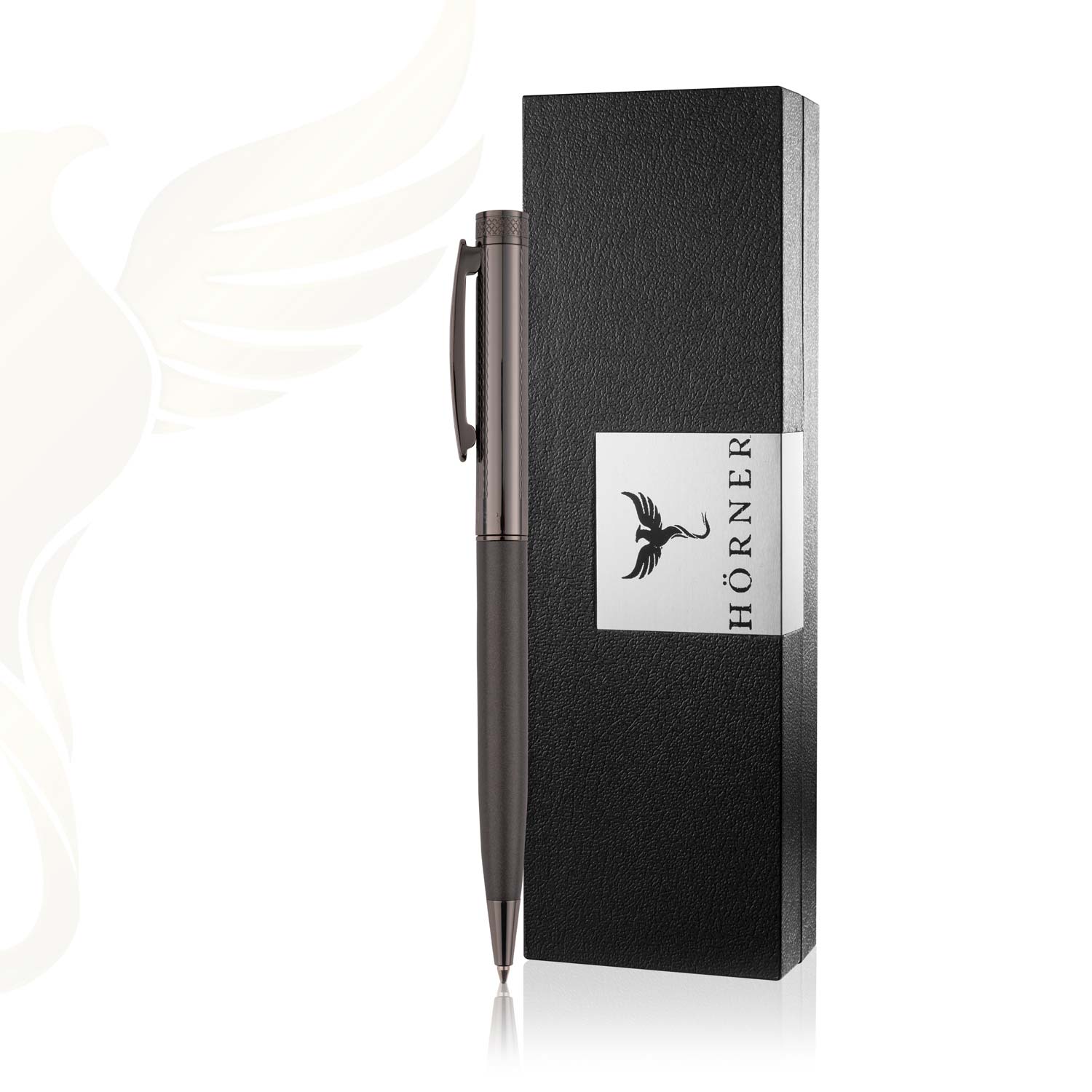 HÖRNER Levio Kugelschreiber I Schöner Kugelschreiber I Business Pen I schwarz silber I Kuli aus Metall - Kopie